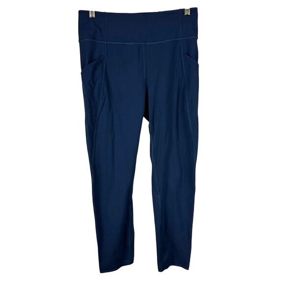 Lululemon Time To Sweat Crop 23" True Navy Women's Sz 8 Excellent Used Condition - Picture 1 of 10